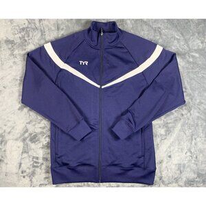 TYR Freestyle Warmup Jacket Navy Blue Swimming Men's Large Full Zip